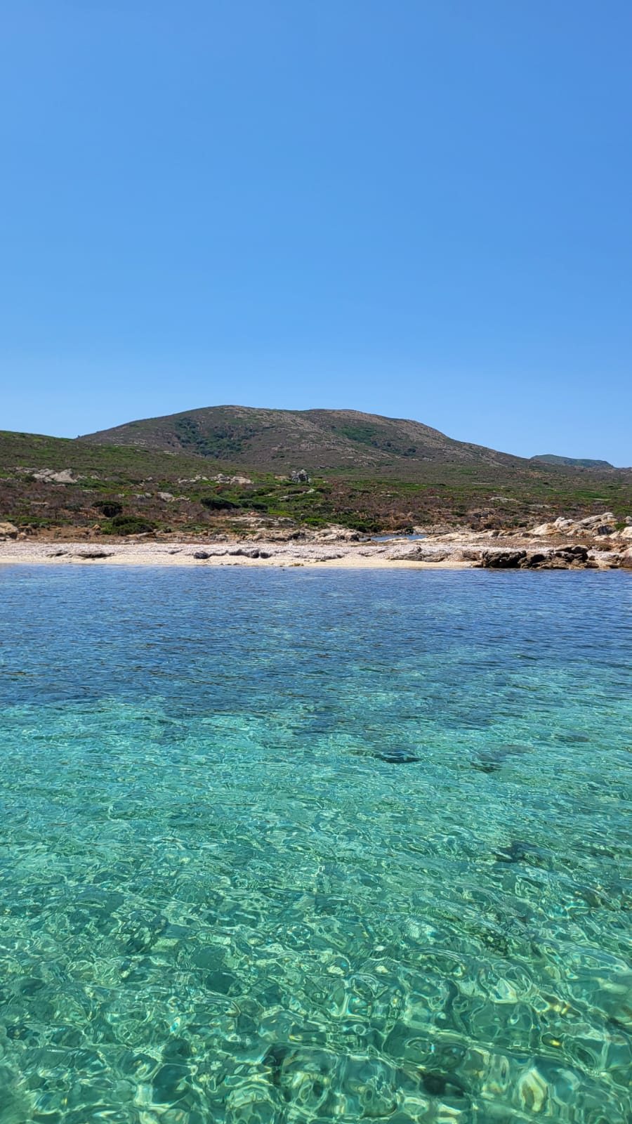 La costa collinare dell'Asinara vista dal mare del Golfo