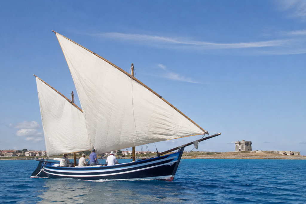 Gozzo a vela latina Asinaras latin sails